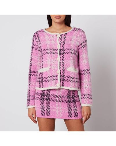 Kitri Winnie Boucle Knit Cardigan - Pink
