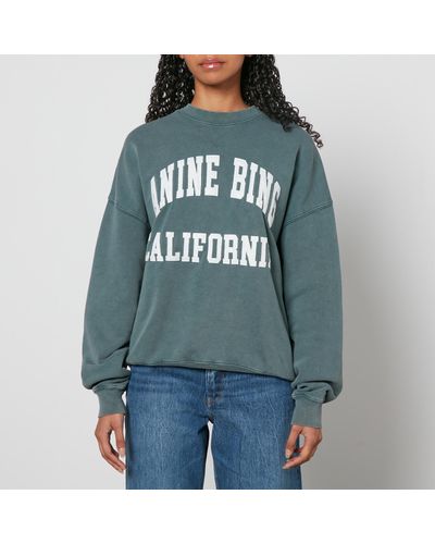 Anine Bing Miles Organic Logo Cotton-Jersey Sweatshirt - Grey