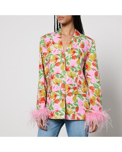 Kitri Emilia Floral-Print Tencel And Linen-Blend Blazer - Multicolor