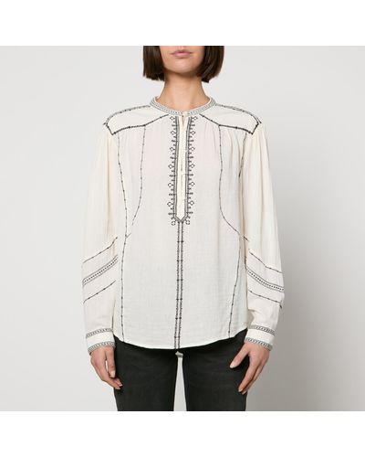 Isabel Marant Pelson Embroidered Cotton Blouse - White