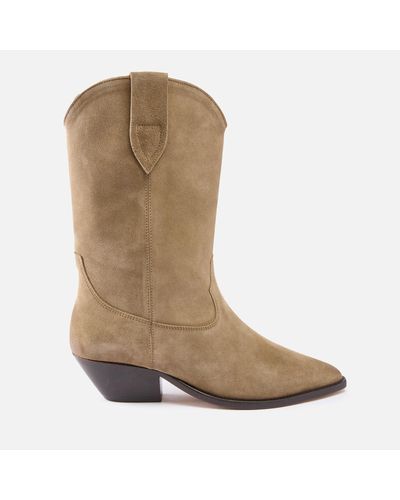 Isabel Marant Duerto Suede Western Boots - Natural