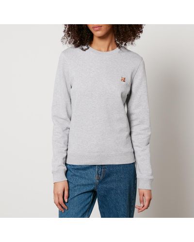 Maison Kitsuné Fox Head Cotton-Jersey Sweatshirt - Grey