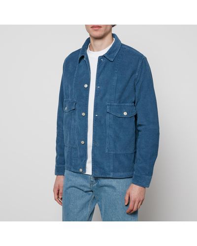 PS by Paul Smith Cotton-Corduroy Overshirt - Blue