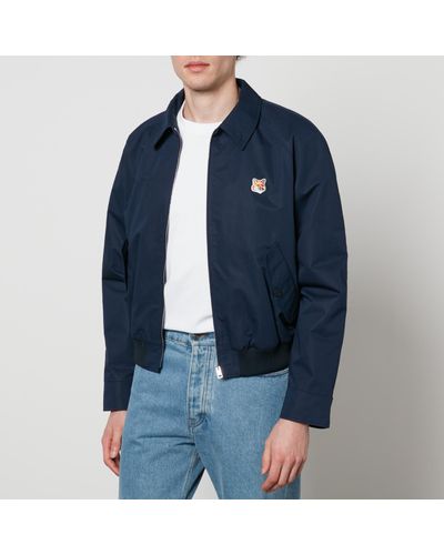 Maison Kitsuné Harrington Cotton-Blend Jacket - Blue