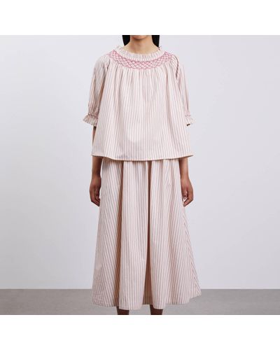 Skall Studio Fairy Striped Organic Cotton Blouse - Pink