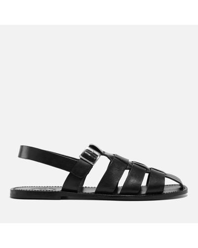 Grenson Quincy Fisherman Leather Sandals - Black