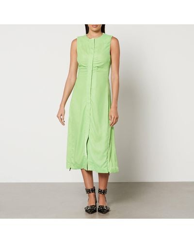 Stine Goya Austyn Recycled Velour Midi Dress - Green