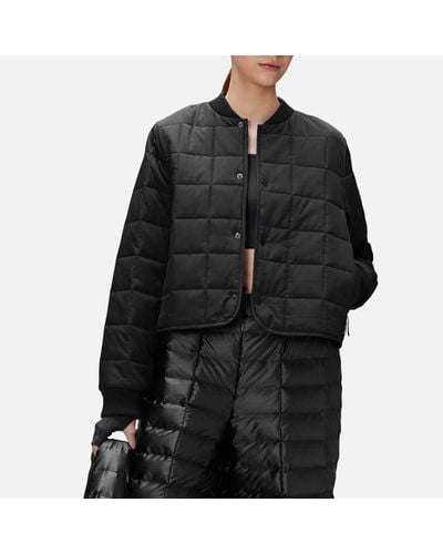 Rains Quilted Shell Liner Bomber Jacket - Black