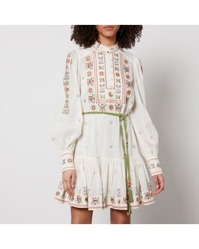 ALÉMAIS Lovella Embroidered Cotton Mini Dress - Multicolor
