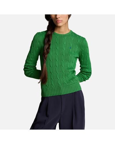 Polo Ralph Lauren Julianna Cotton Cable-Knit Jumper - Green