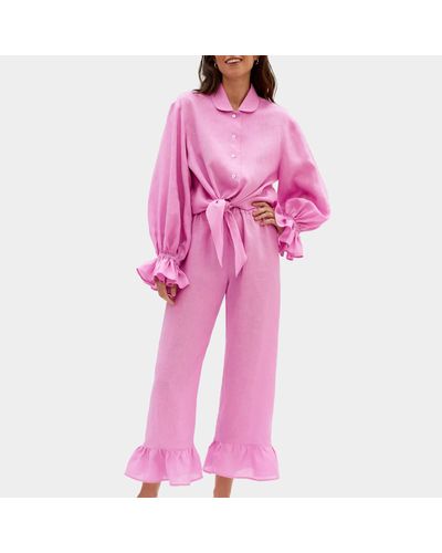 Sleeper Rumba Linen Lounge Suit - Pink