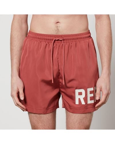 Represent Logo-Print Shell Swim Shorts - Red