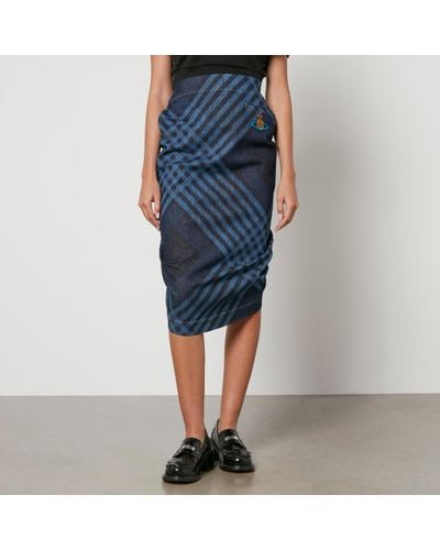 Vivienne Westwood Printed Denim Skirt - Blue