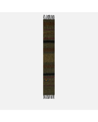 Vivienne Westwood 30x200 Chunky Jacquard-striped Wool Scarf - Green