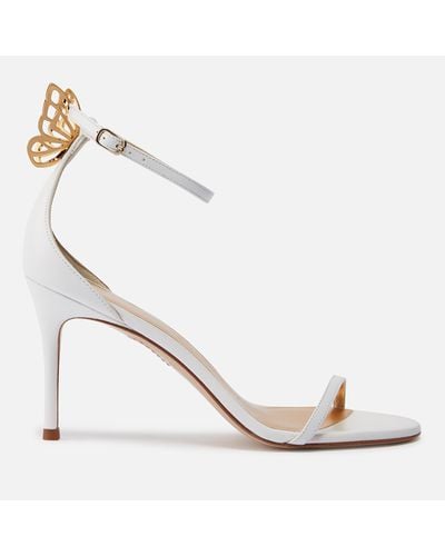 Sophia Webster Mariposa Leather Mid Heeled Sandals - White