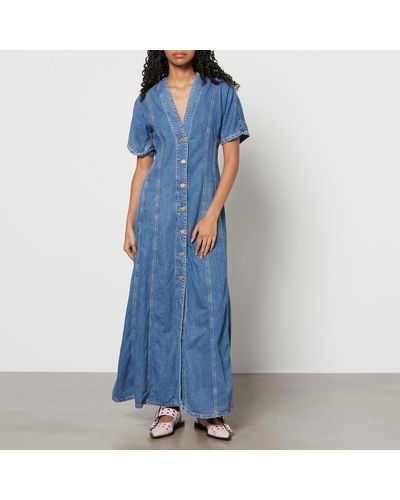 Ganni Circulose® Future Denim Maxi Dress - Blue