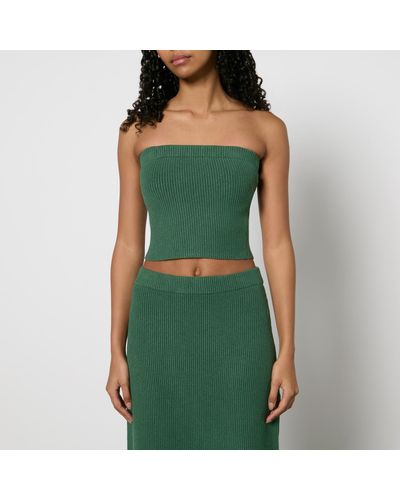 By Malene Birger Giovania Ribbed-Knit Bandeau - Green