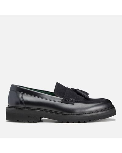 VINNY'S Le Club Horsebit Snaffle Leather Loafers - Black