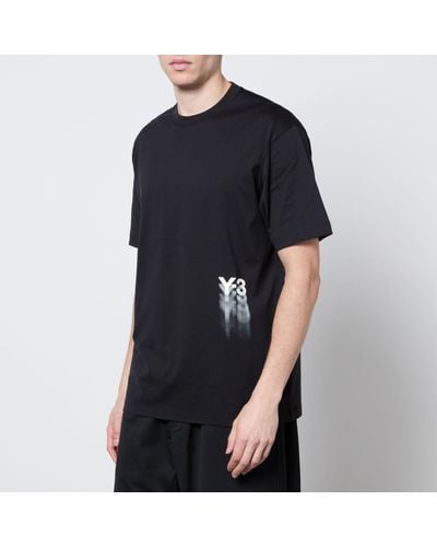Y-3 Gfx Logo-Print Cotton-Jersey T-Shirt - Black
