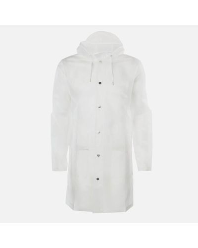 Rains Hooded Coat in White for Men - Lyst