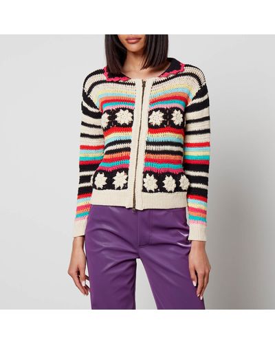 TACH Lenu Crocheted Cotton Cardigan - Multicolour