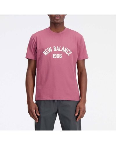 New Balance Essentials Varsity Cotton-Jersey T-Shirt - Red