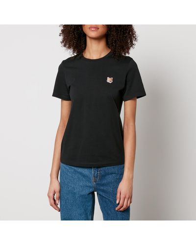 Maison Kitsuné Fox Head Cotton-Jersey T-Shirt - Black