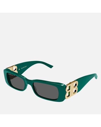 Balenciaga Acetate Dynasty Everyday Rectangular Sunglasses - Green