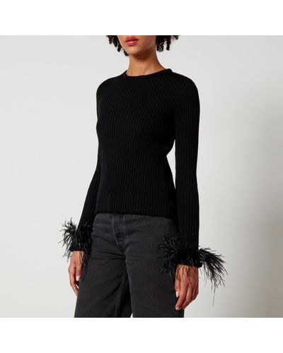Marques'Almeida Merino Wool And Feather Top - Black