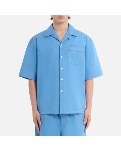 Marni Cotton Camp Collar Shirt - Blue