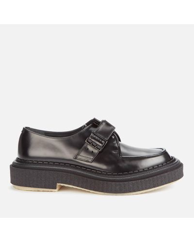 Adieu Type 136 Leather Crepe Sole Single Strap Monk Shoes - Black