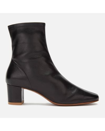 BY FAR Sofia Leather Heeled Boots - Black