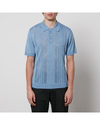 NN07 Thor Wool-Blend Polo Shirt - Blue