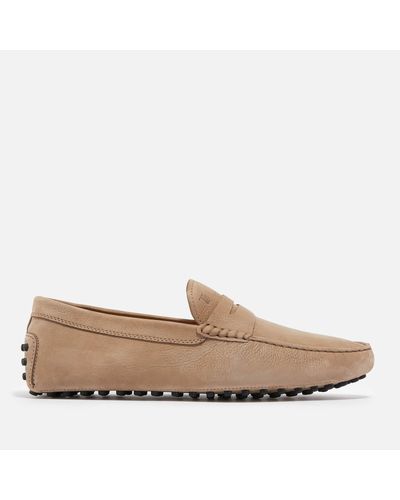 Blank NYC Tod’S Logo-Debossed Suede Loafers - Natural