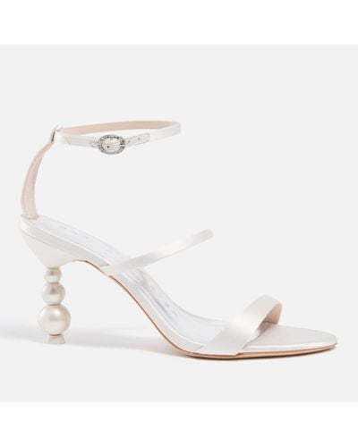 Sophia Webster Rosalind Pearl Leather Heeled Sandals - White