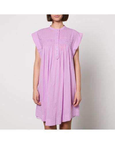 Isabel Marant Leazali Cotton-Voile Mini Dress - Purple