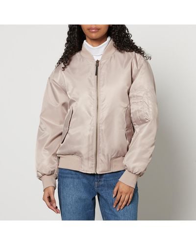 Anine Bing Leon Shell Bomber Jacket - Natural