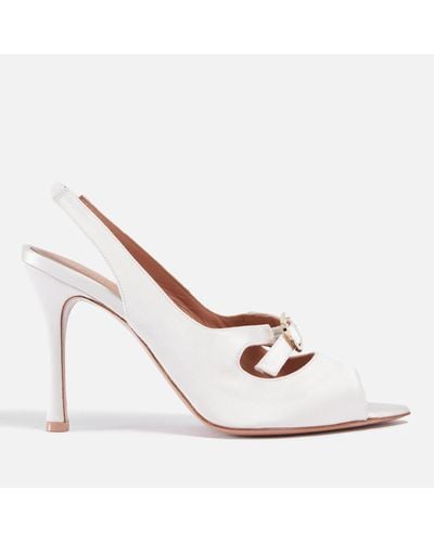 Malone Souliers Celeste 90 Satin Heeled Shoes - White