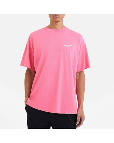 Represent Owners' Club Logo Cotton-jersey T-shirt - Pink