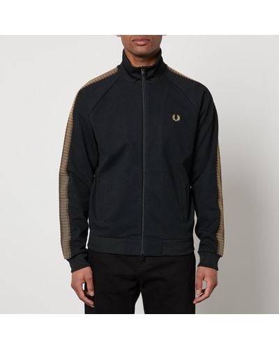 Fred Perry Embroidered Cotton-Blend Track Jacket - Black