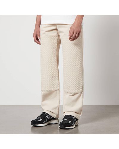 Axel Arigato Grate Embossed Cotton-Twill Trousers - Natural