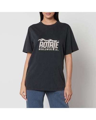 ROTATE SUNDAY Enzyme Logo Organic Cotton T-Shirt - Black