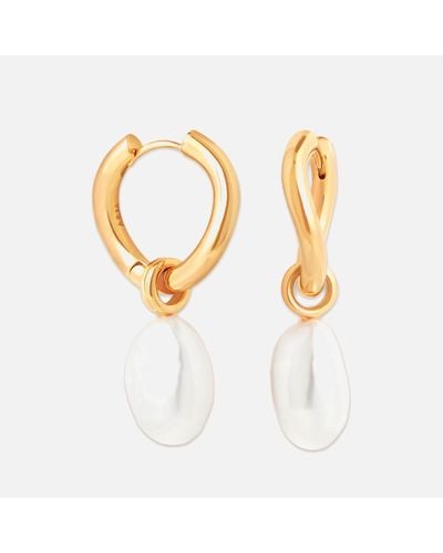 Astrid & Miyu 18-karat Gold-plated Freshwater Pearl Earrings - Multicolour