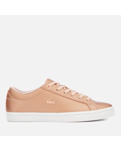 lacoste rose gold sneakers