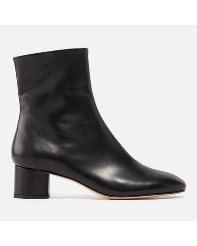 Aeyde Allegra Leather Heeled Boots - Black