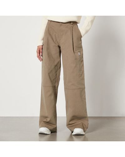 Ami Paris Cotton Cargo Trousers - Natural