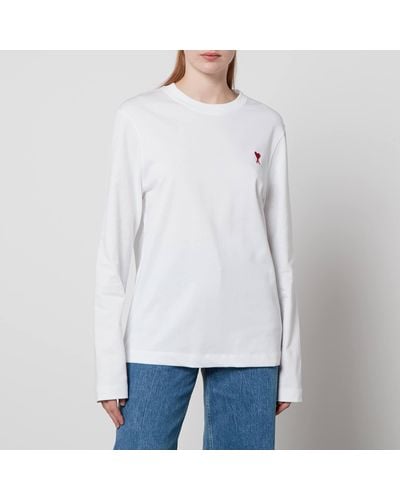 Ami Paris Ami De Coeur Organic-cotton T-shirt - Unisex - Cotton - White