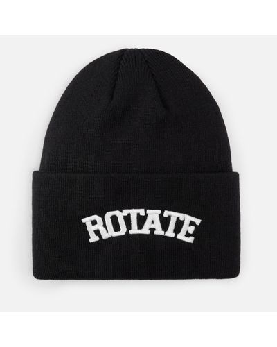 ROTATE SUNDAY Logo-embroidered Ribbed-knit Beanie - Black