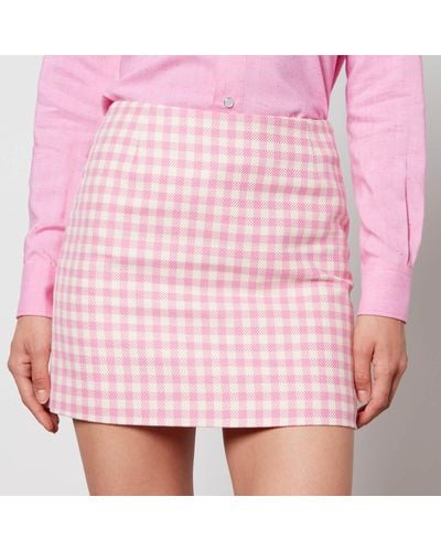 Ami Paris Cotton And Wool-Blend Gabardine Mini Skirt - Pink