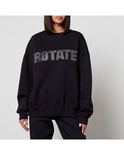 ROTATE SUNDAY Rotate Logo-Embellished Cotton-Jersey Sweatshirt - Black